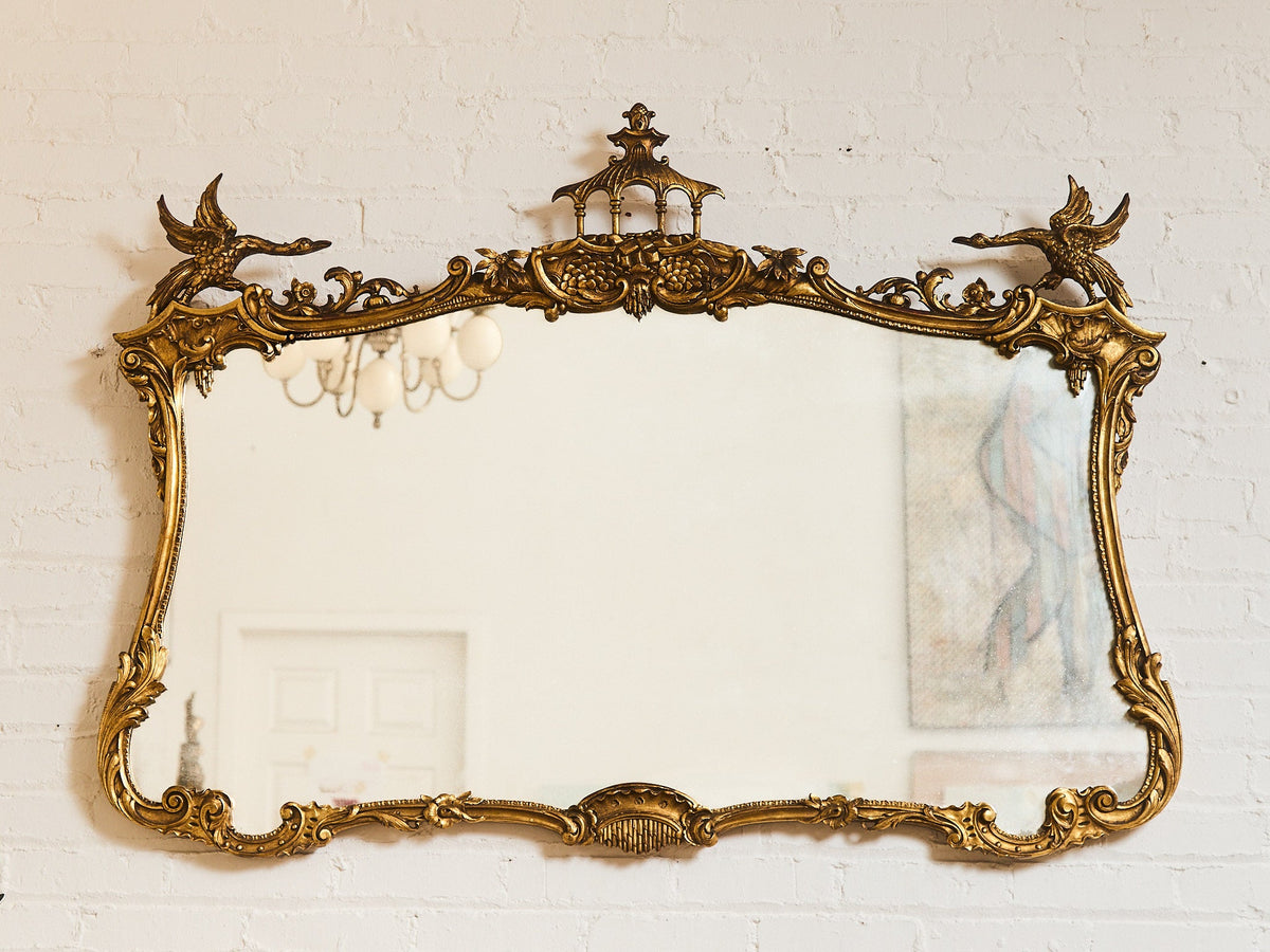 Friedman Brothers Large Gold Pagoda Chinese Chippendale Mirror