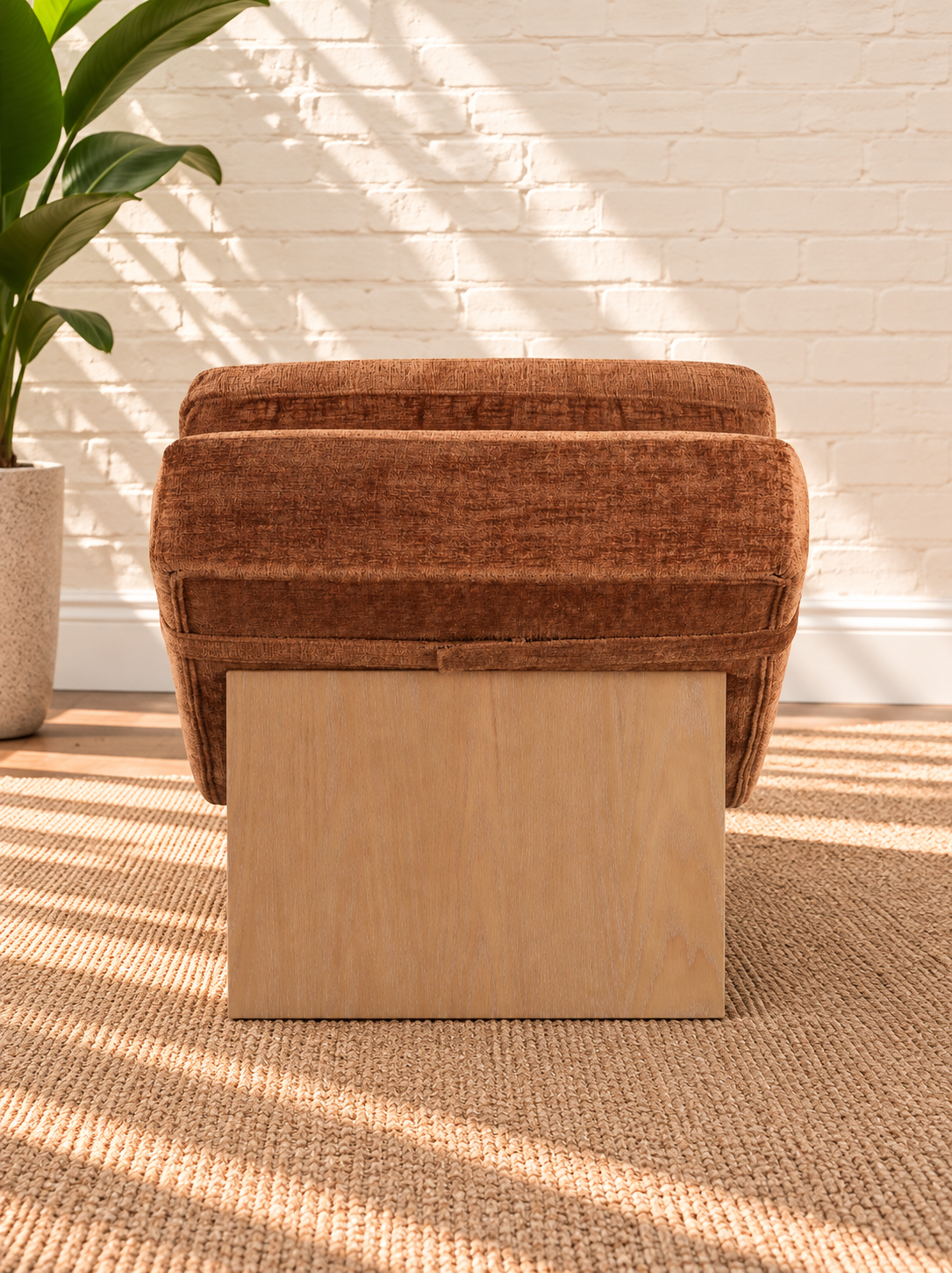Carlyn Sculptural Chaise Lounge in Toasted Chesnut