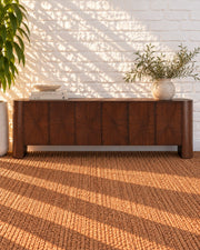 Carson Six-Door Credenza in Natural Brown Wood