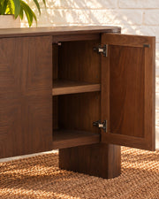 Carson Six-Door Credenza in Natural Brown Wood