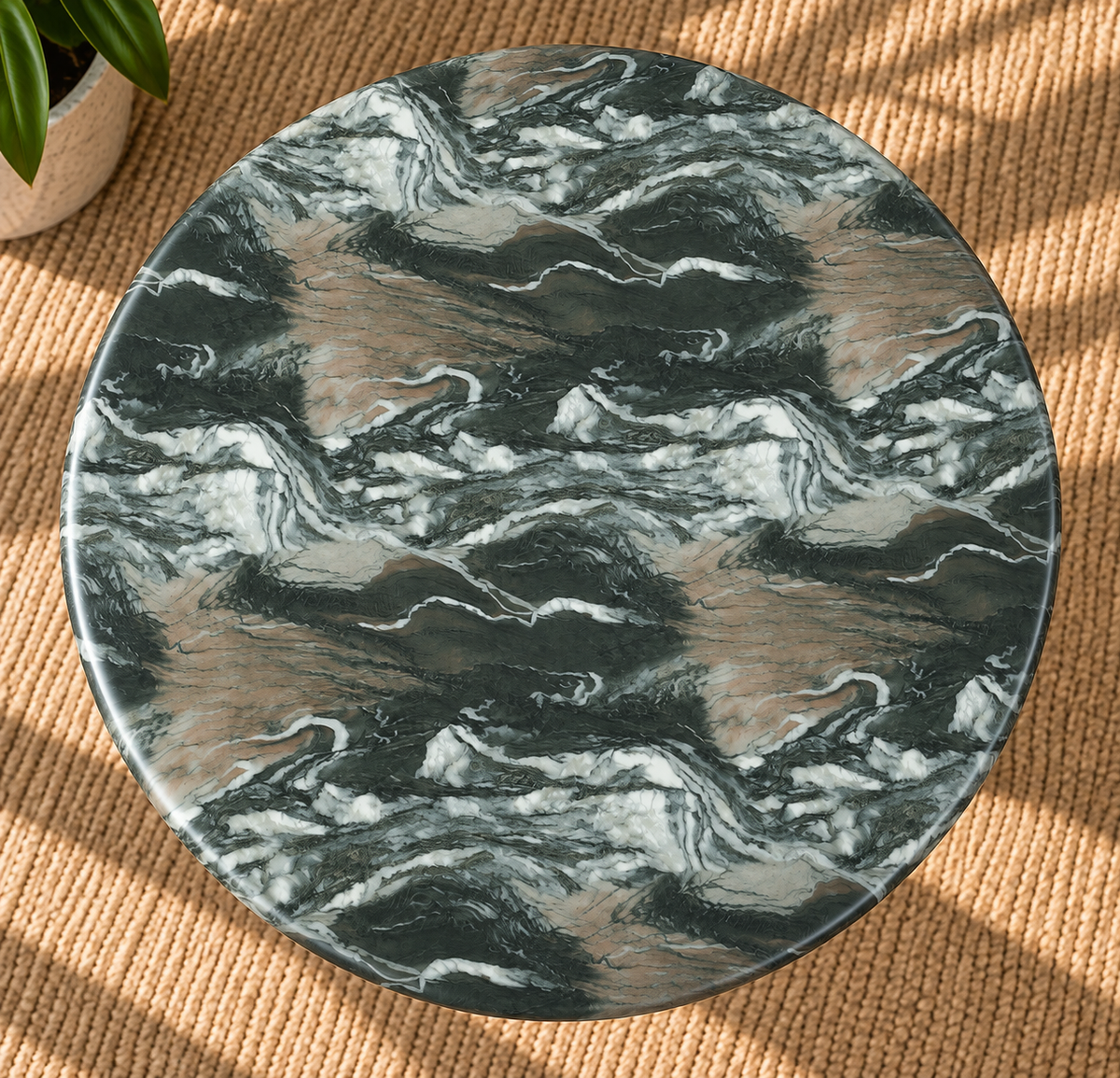 Celine Marble Counter Table in Sage