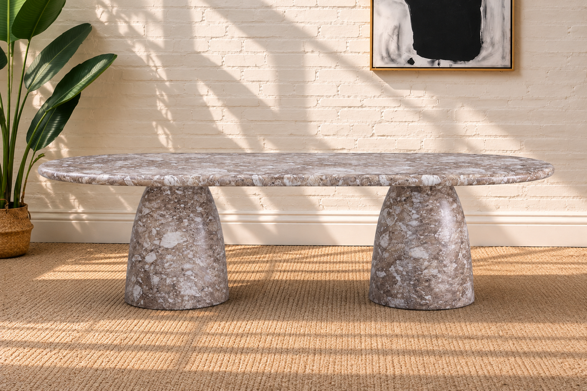 Celine Marble Dining Table in Mocha