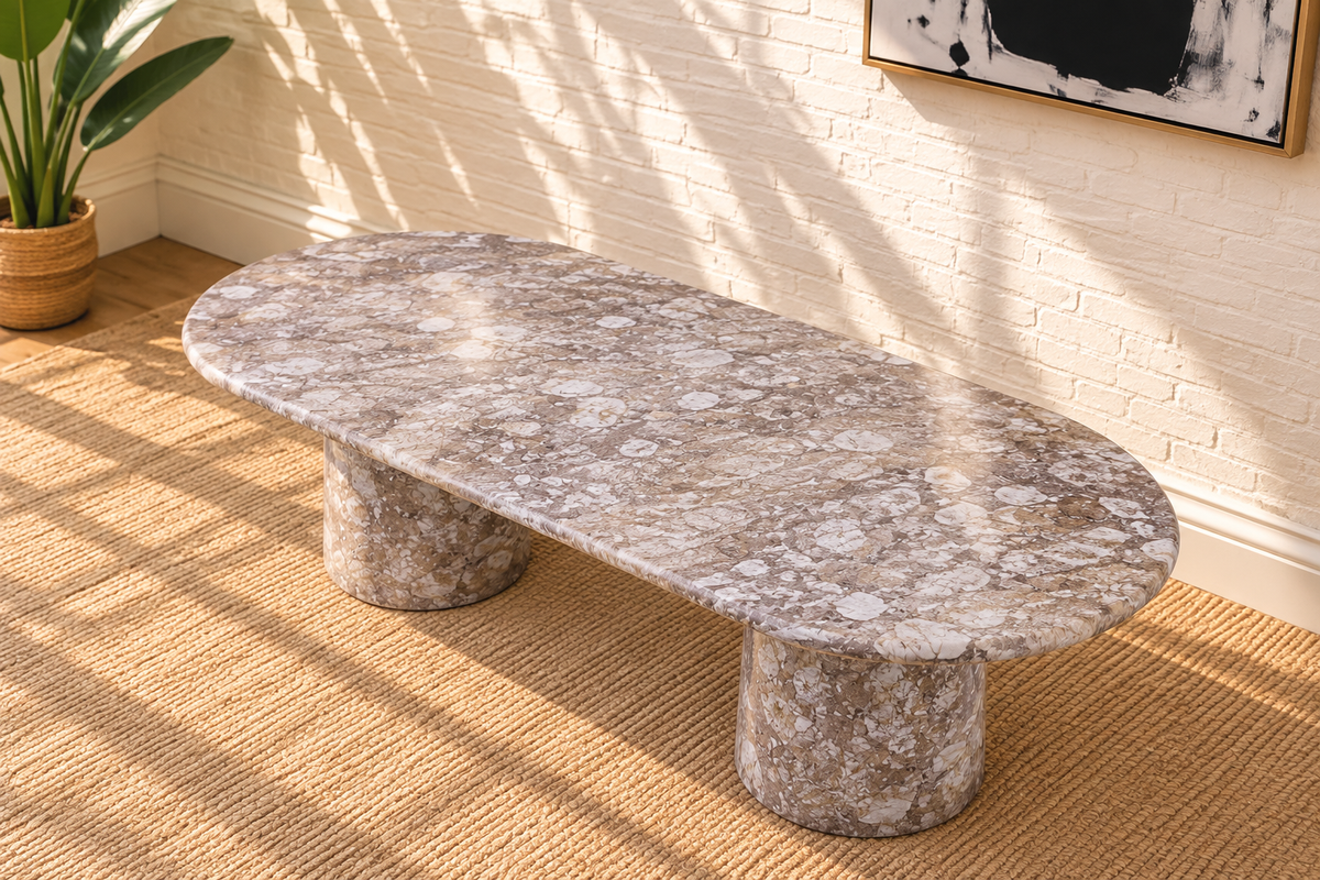 Celine Marble Dining Table in Mocha