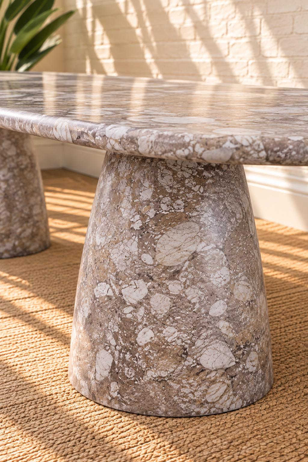 Celine Marble Dining Table in Mocha