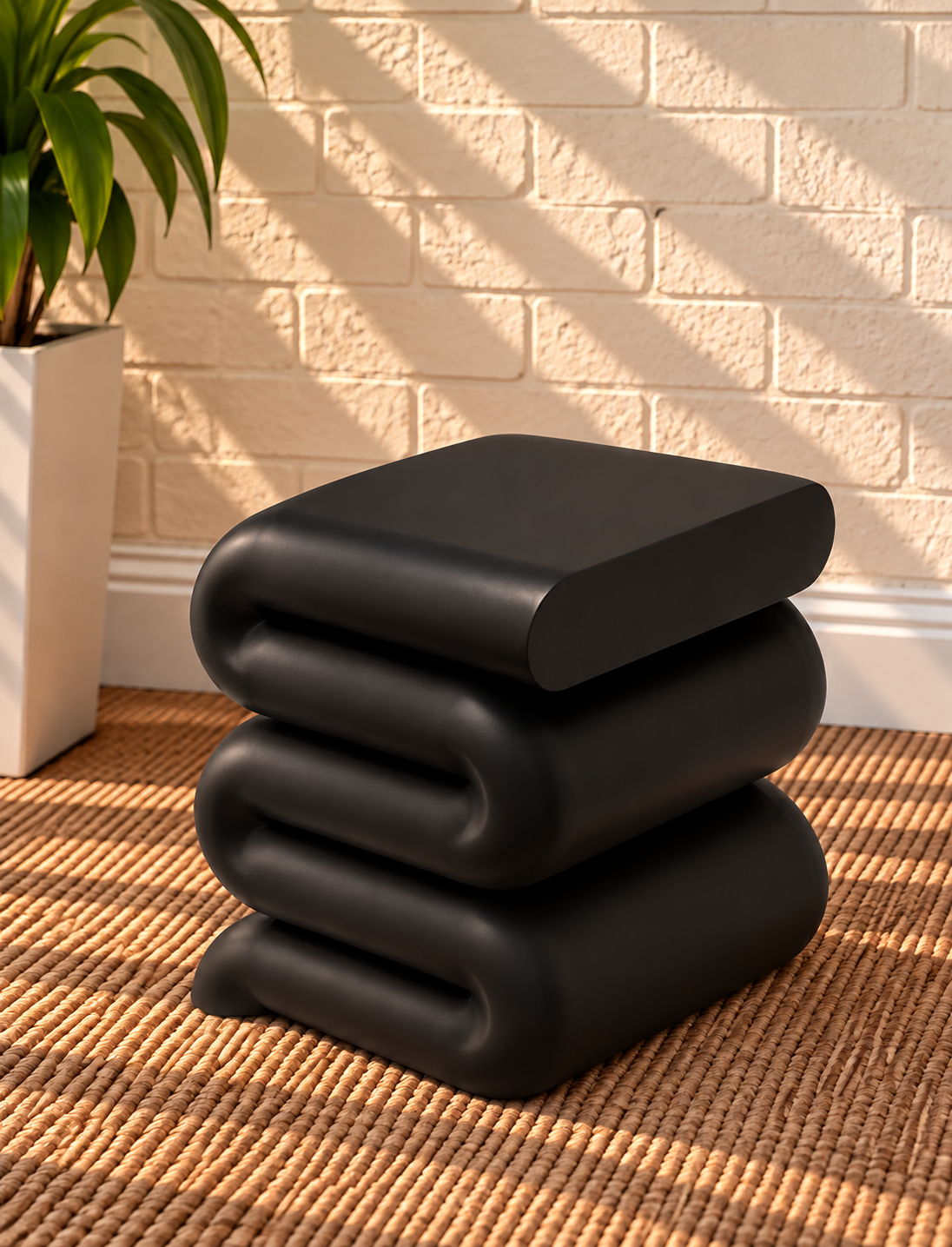 Cesca Folded Sculptural Table in Noir Matte