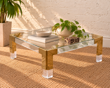 Cindy Square Glass Coffee Table in Gold