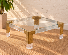 Cindy Square Glass Coffee Table in Gold