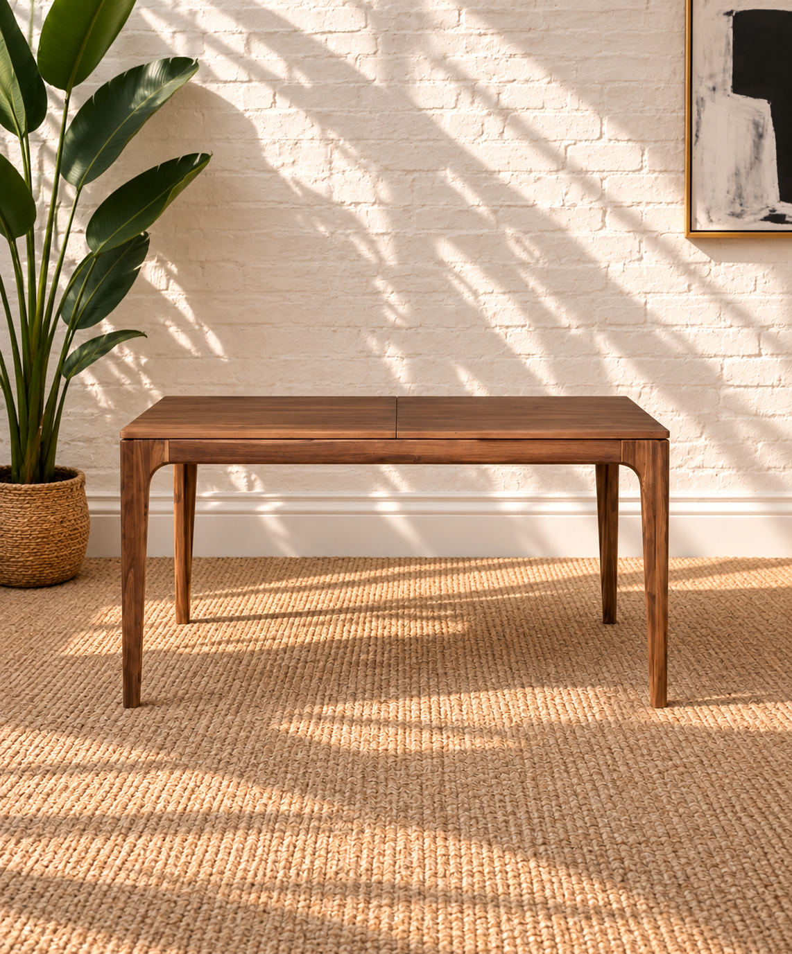 Cody Extendable Dining Table in Natural Brown