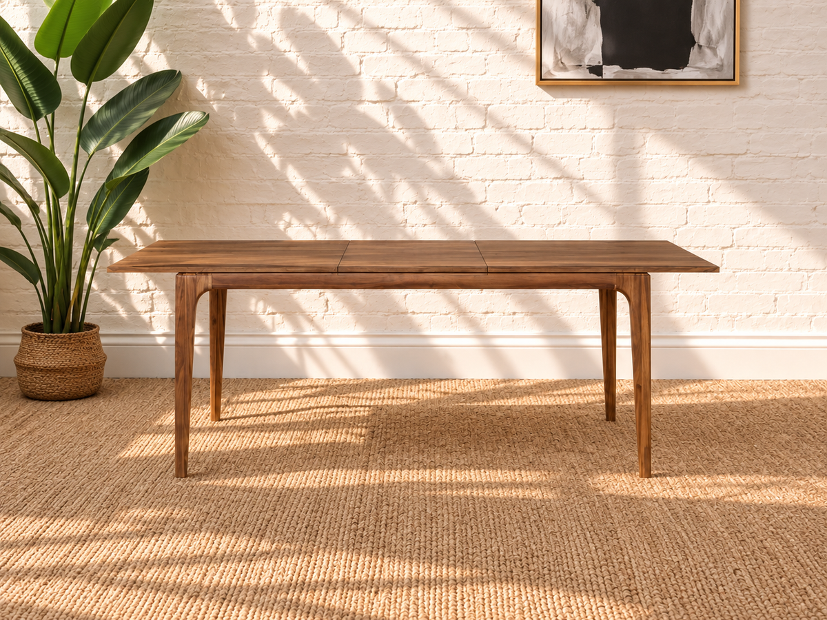 Cody Extendable Dining Table in Natural Brown