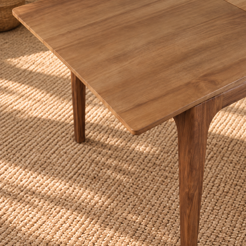 Cody Extendable Dining Table in Natural Brown
