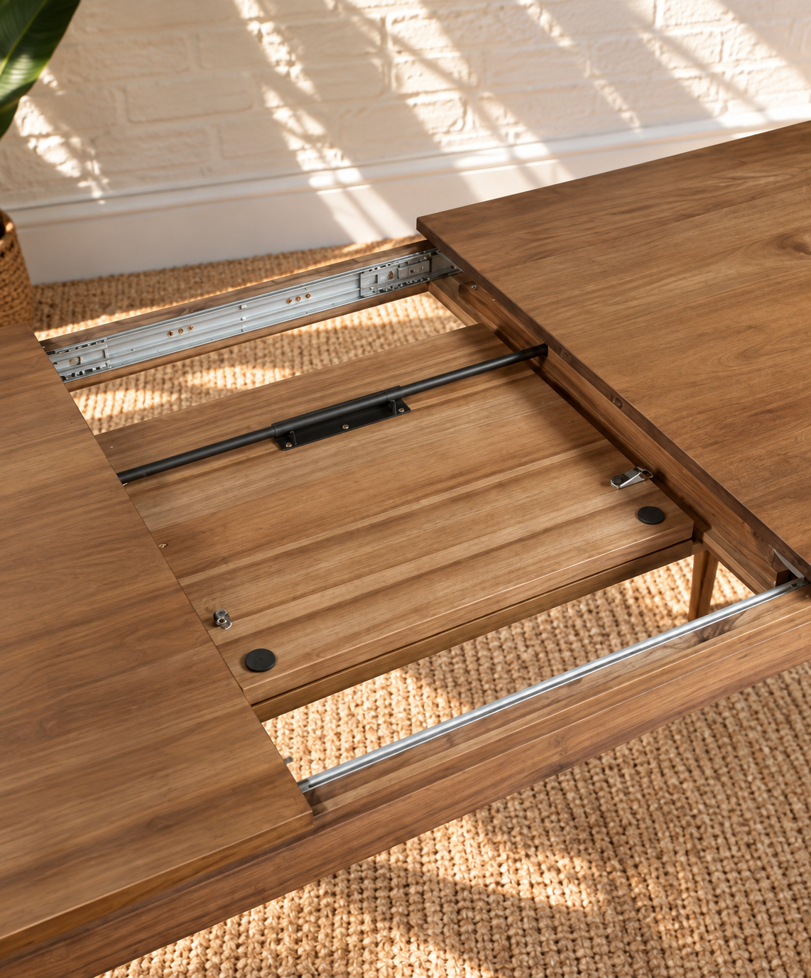 Cody Extendable Dining Table in Natural Brown