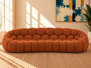 70’s Style Curved Sofa in Terracotta Ember