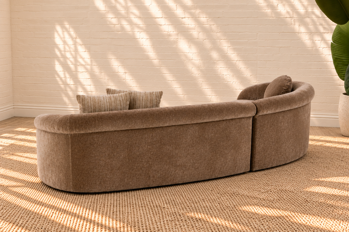 Ellie Sectional Sofa in Mocha Beige