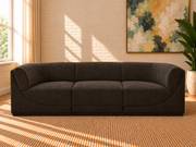 Elton 3-Piece Sectional Sofa in Dark Brown