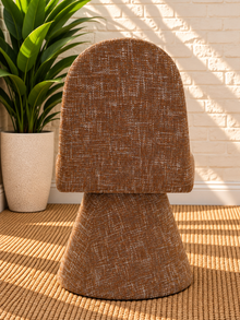 Ethel Upholstered Interwoven Fabric Dining Chair in Spiced Cognac