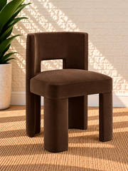 Evan Upholstered Dining Chair in Espresso Velvet