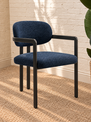 Ezra Dining Armchair in Midnight Blue
