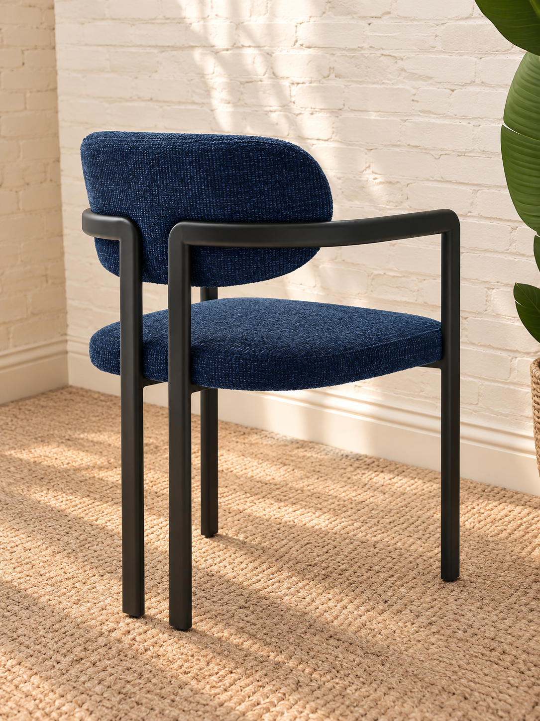 Ezra Dining Armchair in Midnight Blue