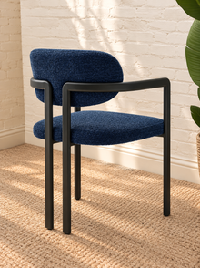 Ezra Dining Armchair in Midnight Blue