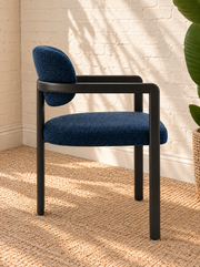 Ezra Dining Armchair in Midnight Blue
