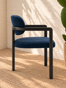 Ezra Dining Armchair in Midnight Blue