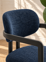 Ezra Dining Armchair in Midnight Blue