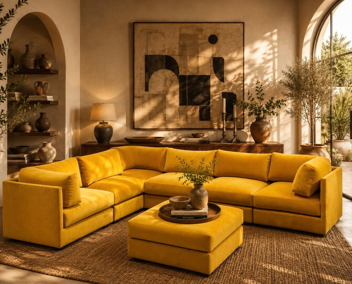 Sebastian 7 Piece Sofa in Citron