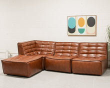 Recycled Leather 4 Piece and Ottoman Juno Sofa