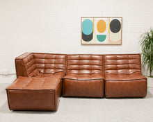 Recycled Leather 4 Piece and Ottoman Juno Sofa