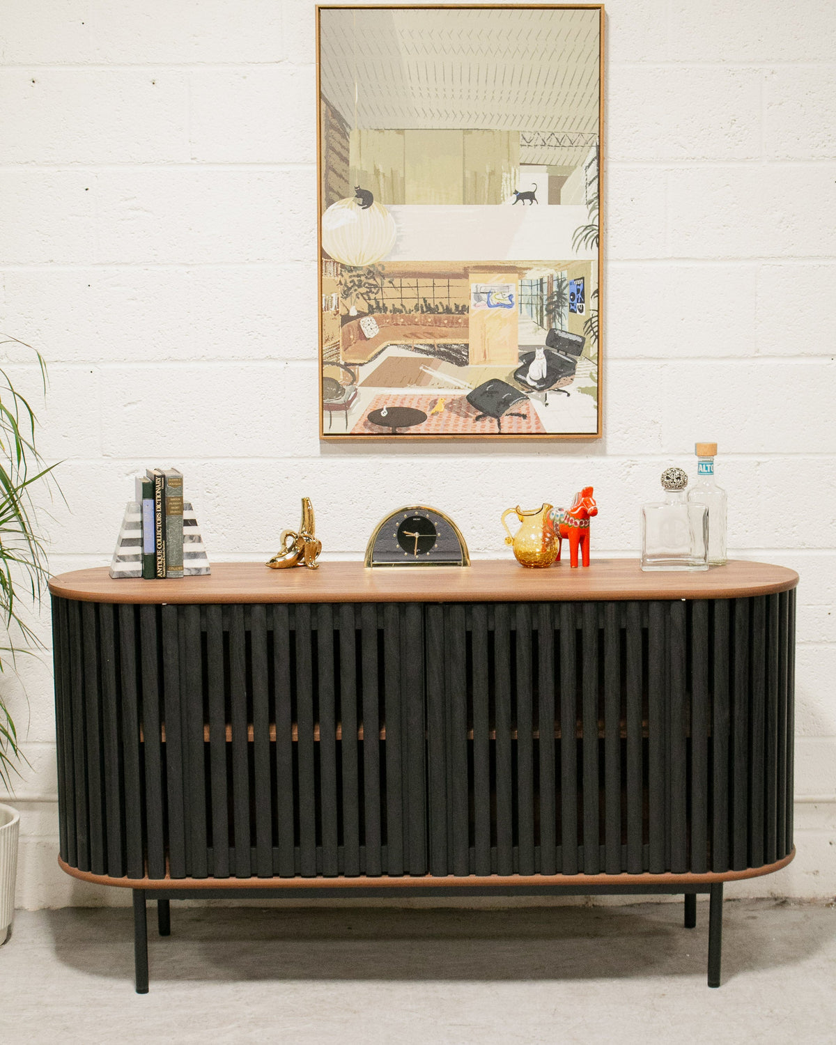 Johannesburg Buffet Credenza in Black & Walnut