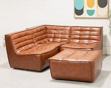 Recycled Leather 4 Piece and Ottoman Juno Sofa