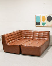Recycled Leather 4 Piece and Ottoman Juno Sofa