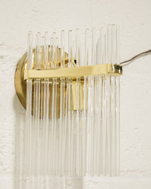 Vintage Brass and Glass Italian Sconce
