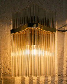 Vintage Brass and Glass Italian Sconce