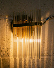 Vintage Brass and Glass Italian Sconce