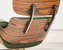 Sage Green Leather Iconic Chair and Ottoman