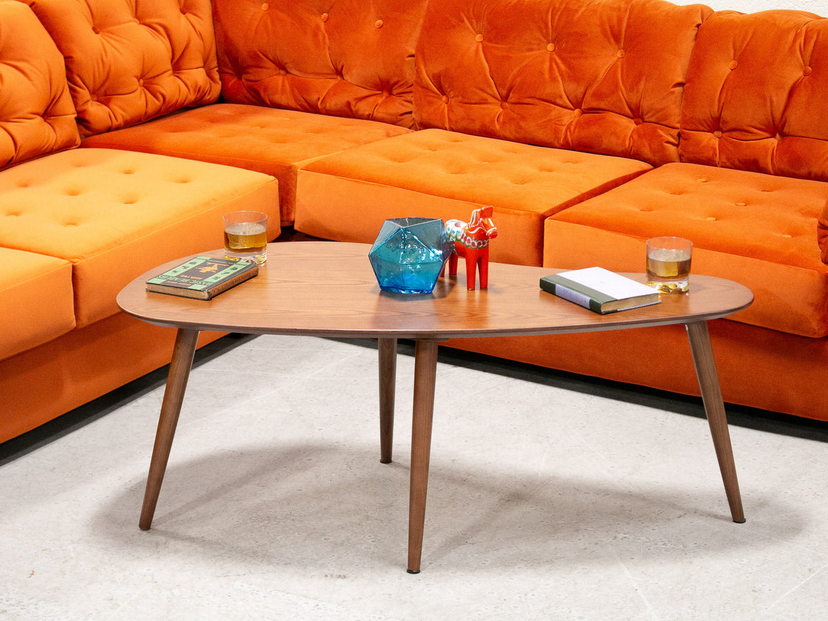 Walnut Boomerang Coffee Table