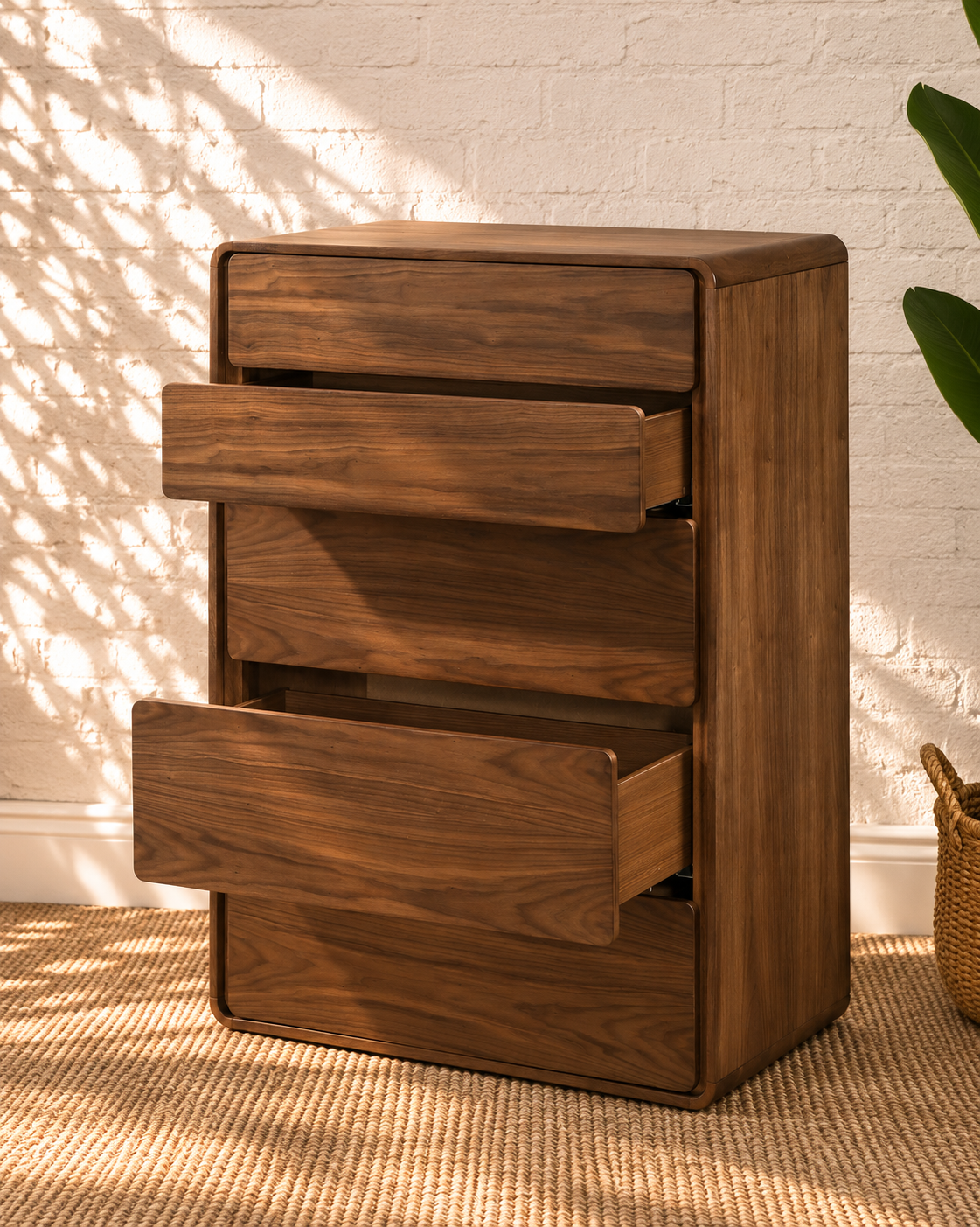 Finley Five-Drawer Dresser in Warm Walnut
