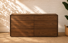 Finley Six-Drawer Dresser in Warm Walnut