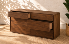 Finley Six-Drawer Dresser in Warm Walnut