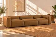 Florence Three Piece Sectional Sofa in Caramel