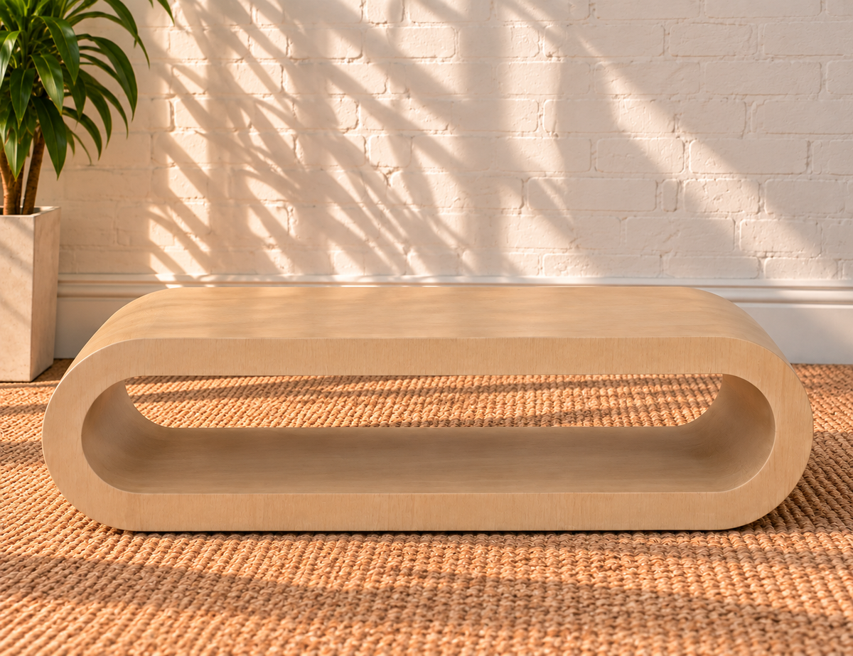 Gracielle Sculptural Coffee Table in Natural Oak