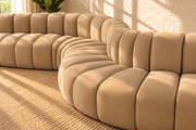 Hampton 8-Piece Arc Velvet Sectional Sofa in Honey Beige