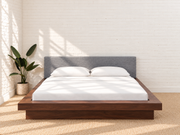 Hugo Walnut Queen Platform Bed in Slate Gray