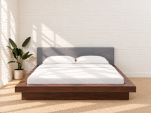 Hugo Walnut Queen Platform Bed in Slate Gray