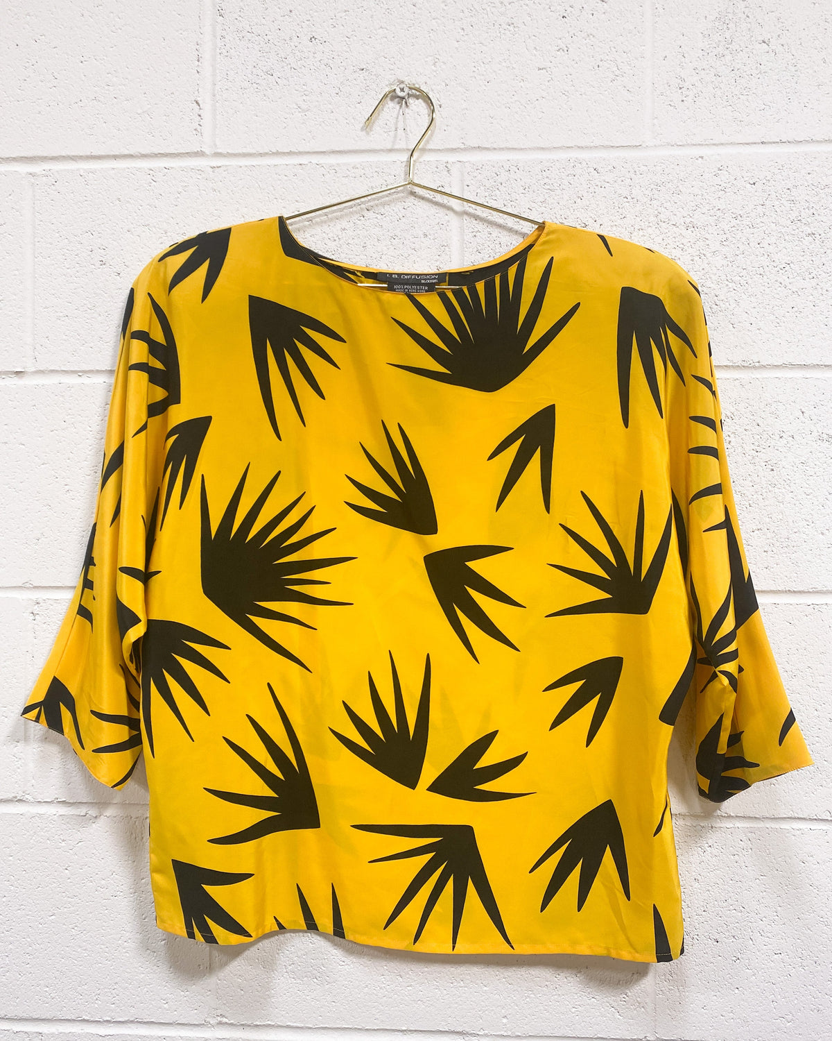 Vintage Yellow and Black Blouse (6)