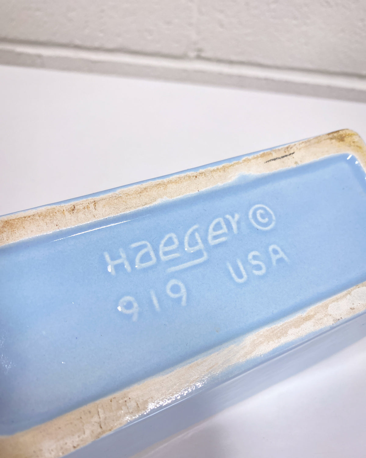 Vintage Blue Haeger Ceramic Napkin Holder