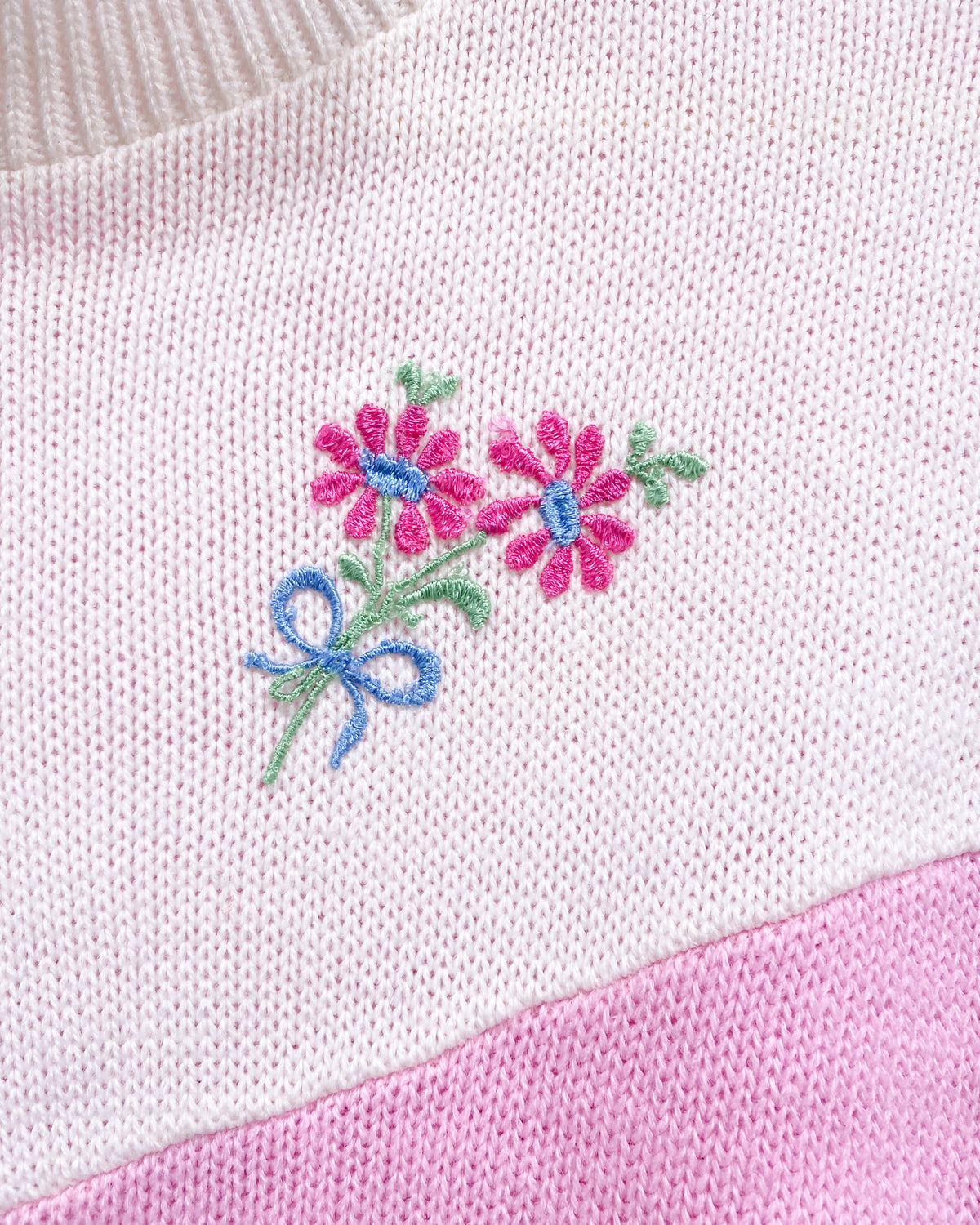Vintage Pink and White Sweater