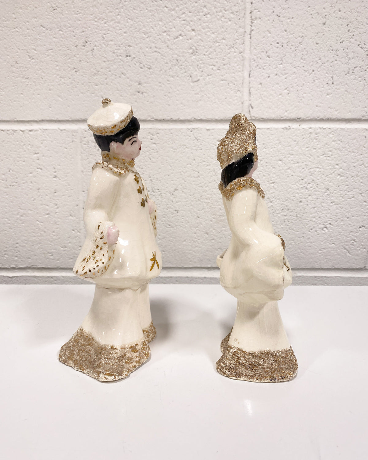Vintage Florence Ceramics Asian Couple Figurines