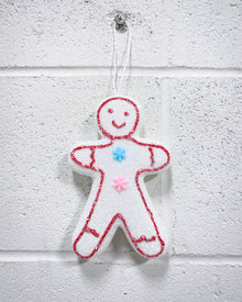 White Glitter Gingerbread Ornament